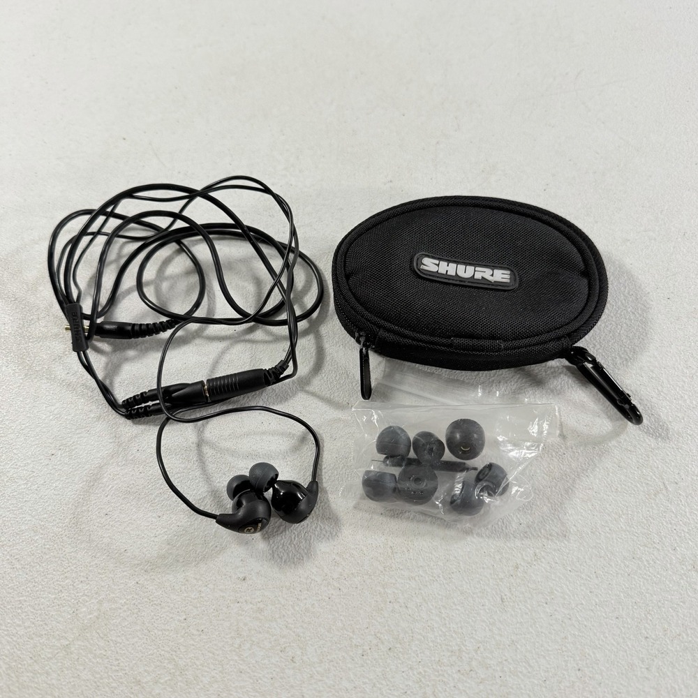 Shure SE115 In-Ear Headphones Buds Dynamic MicroSpeaker With Case & Extra Tips